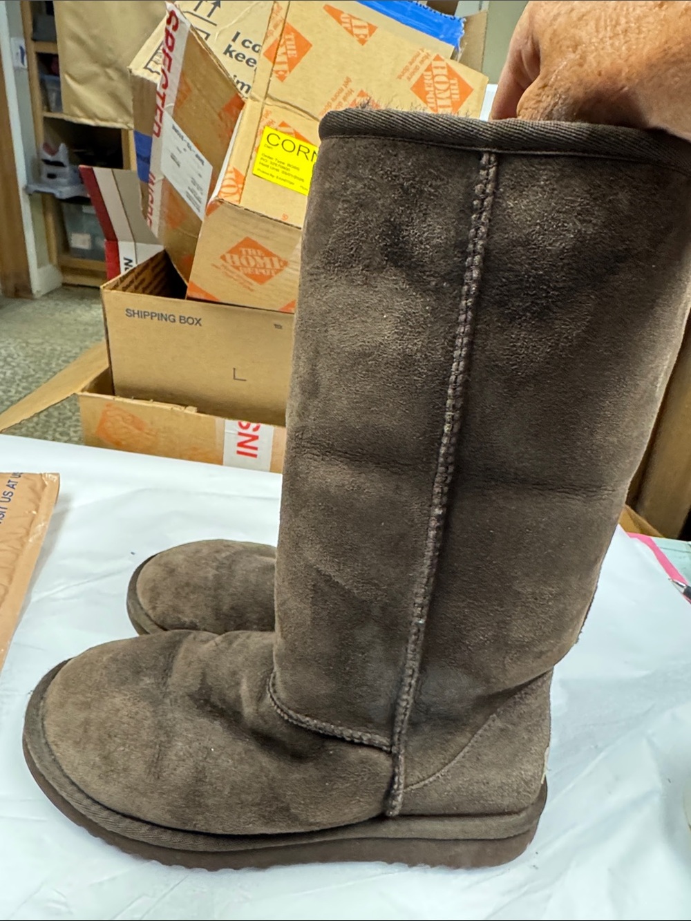 UGG Tall Suede Boots in Chocolate - Picture 2 of 4